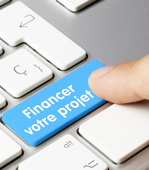 Bouton ordinateur avec écrit financer votre projet